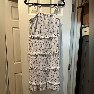 No Boundaries White Stretchy Floral Dress